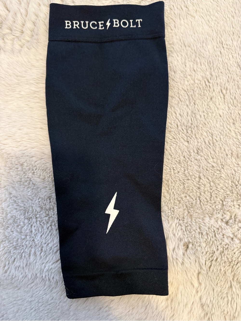 BRUCE BOLT Navy Blue Arm Sleeve with White Lightning Bolt